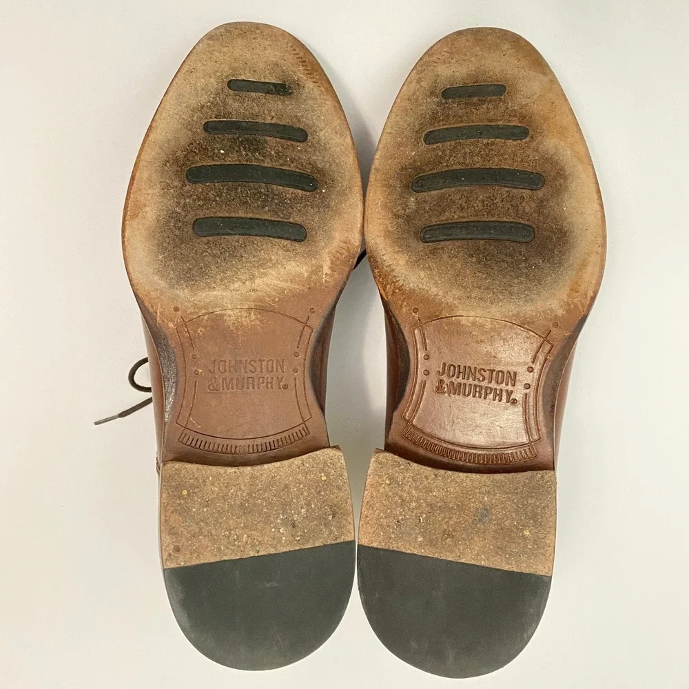 Johnston & Murphy Old Money Park Avenue Oxford Men 8 Brown Cap Toe Dress Shoe